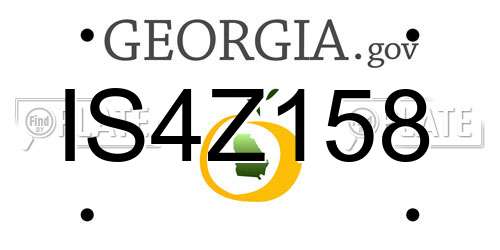 IS4Z158 Georgia License Plate