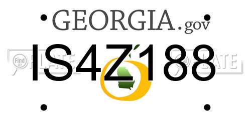 IS4Z188 Georgia License Plate