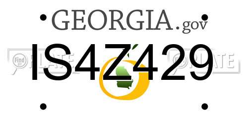 IS4Z429 Georgia License Plate