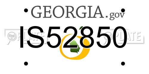 IS52850 Georgia License Plate