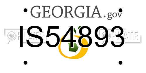 IS54893 Georgia License Plate