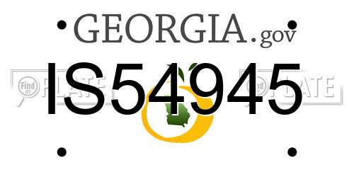 IS54945 Georgia License Plate