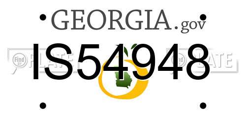 IS54948 Georgia License Plate