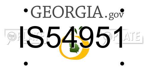 IS54951 Georgia License Plate