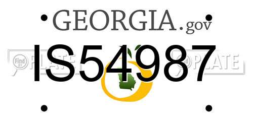 IS54987 Georgia License Plate