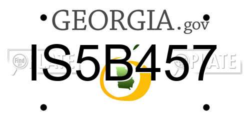 IS5B457 Georgia License Plate