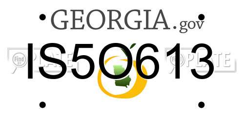 IS5O613 Georgia License Plate