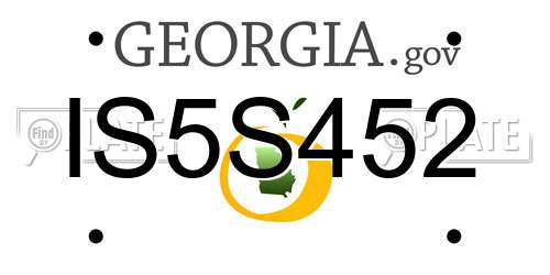 IS5S452 Georgia License Plate