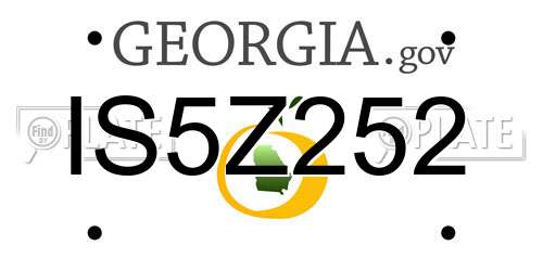 IS5Z252 Georgia License Plate