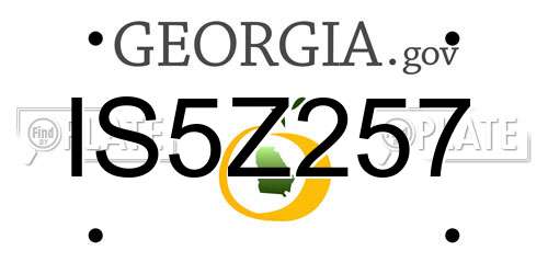 IS5Z257 Georgia License Plate