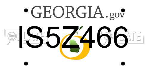 IS5Z466 Georgia License Plate