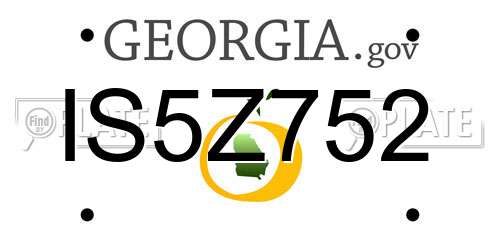 IS5Z752 Georgia License Plate