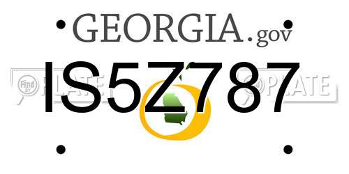 IS5Z787 Georgia License Plate