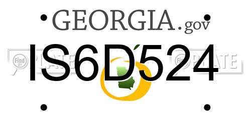 IS6D524 Georgia License Plate