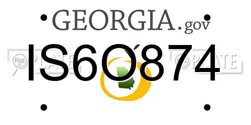 IS6O874 Georgia License Plate
