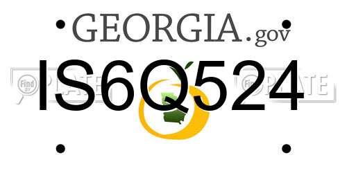 IS6Q524 Georgia License Plate