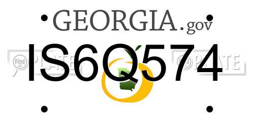 IS6Q574 Georgia License Plate