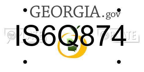 IS6Q874 Georgia License Plate