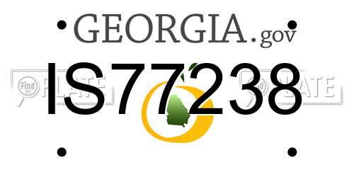 IS77238 Georgia License Plate