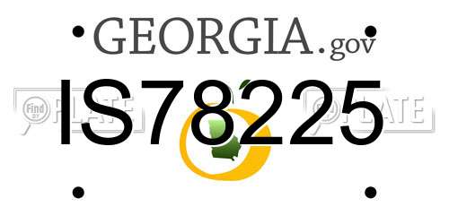 IS78225 Georgia License Plate