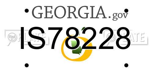 IS78228 Georgia License Plate