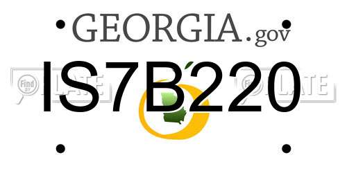 IS7B220 Georgia License Plate