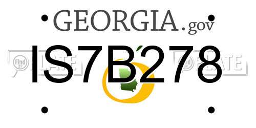 IS7B278 Georgia License Plate