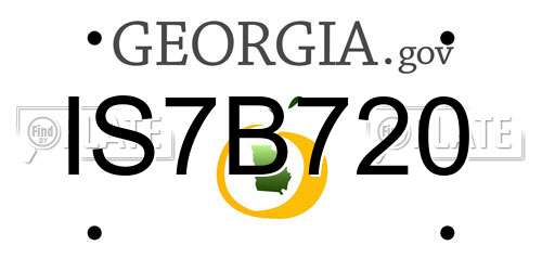 IS7B720 Georgia License Plate