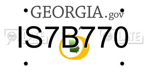IS7B770 Georgia License Plate