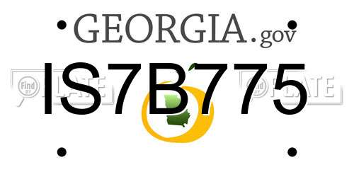 IS7B775 Georgia License Plate