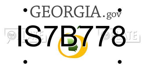 IS7B778 Georgia License Plate