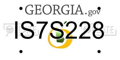 IS7S228 Georgia License Plate