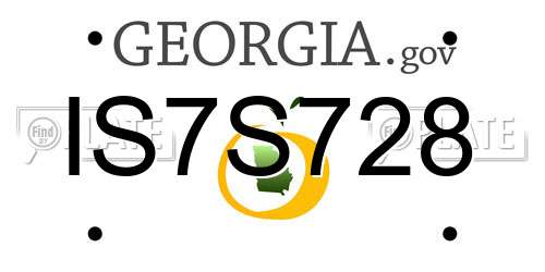 IS7S728 Georgia License Plate