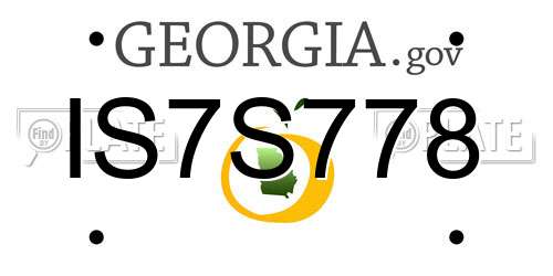 IS7S778 Georgia License Plate