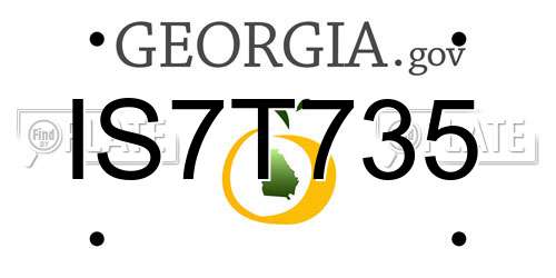 IS7T735 Georgia License Plate