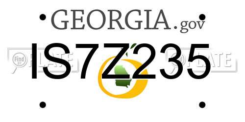 IS7Z235 Georgia License Plate
