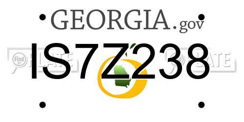 IS7Z238 Georgia License Plate