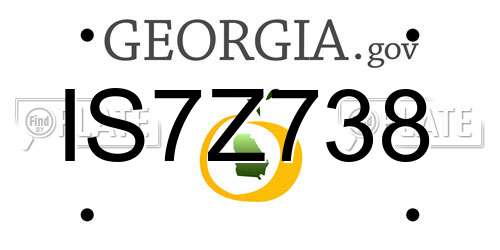 IS7Z738 Georgia License Plate