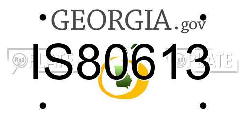 IS80613 Georgia License Plate