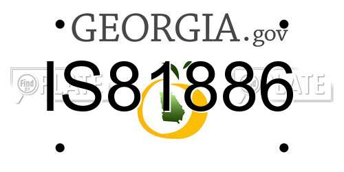 IS81886 Georgia License Plate