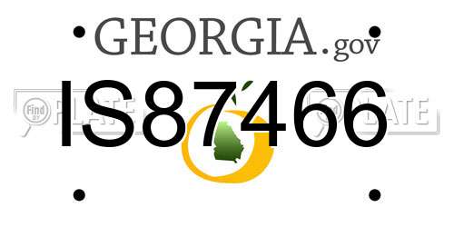 IS87466 Georgia License Plate
