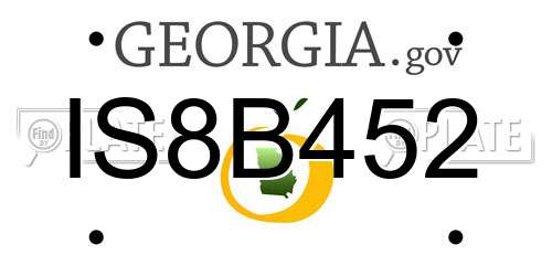 IS8B452 Georgia License Plate