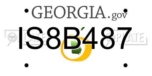 IS8B487 Georgia License Plate