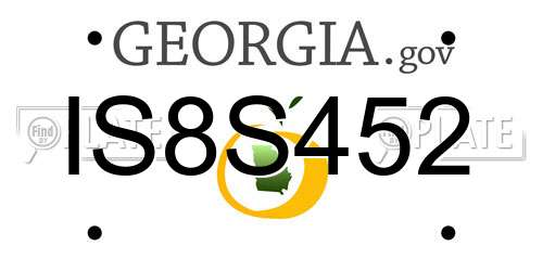 IS8S452 Georgia License Plate