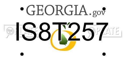 IS8T257 Georgia License Plate