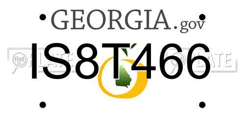 IS8T466 Georgia License Plate