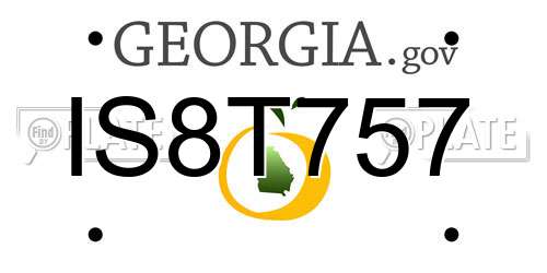 IS8T757 Georgia License Plate