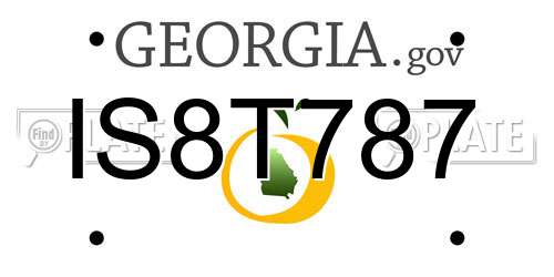 IS8T787 Georgia License Plate