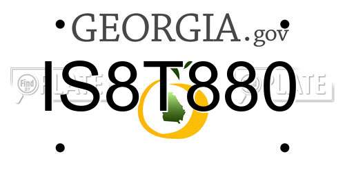 IS8T880 Georgia License Plate