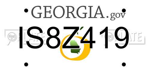 IS8Z419 Georgia License Plate